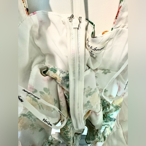 For Love & Lemons Rosalyn Mini Dress in Green Floral Women’s Sz Small - Picture 6 of 14